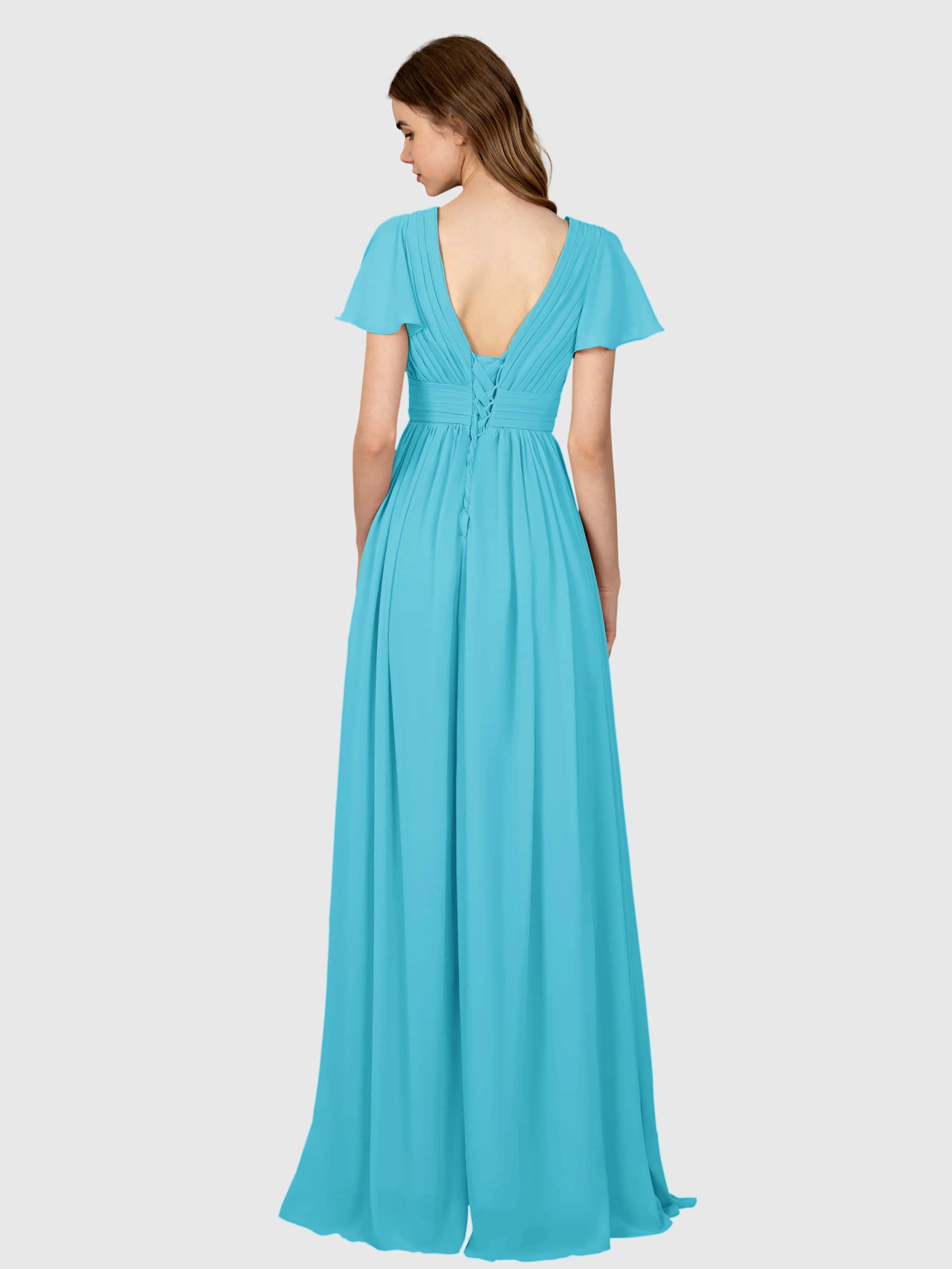 Camila Airy A-Line Pleats Floor Length Bridesmaid Dresses