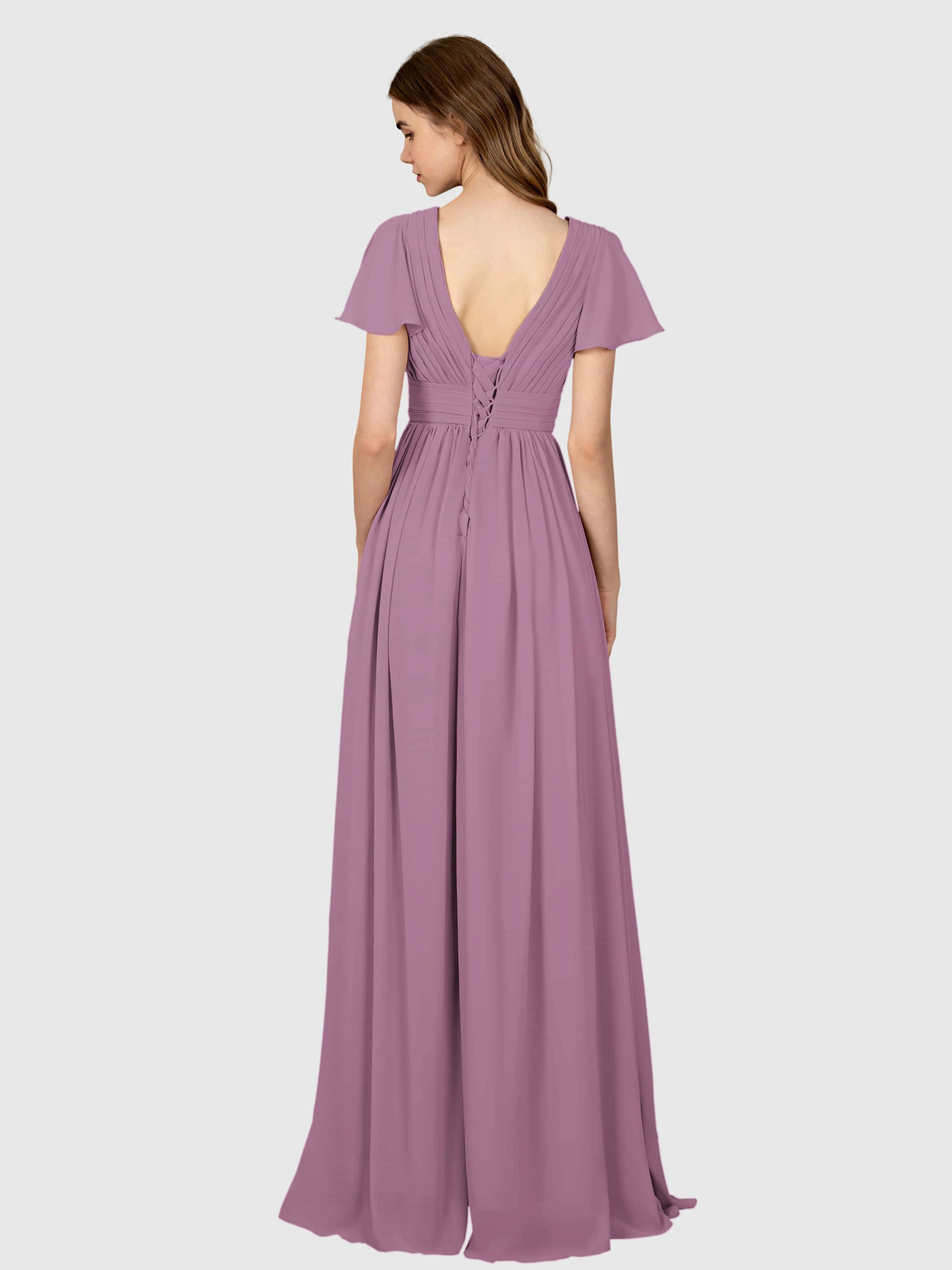 Camila Airy A-Line Pleats Floor Length Bridesmaid Dresses