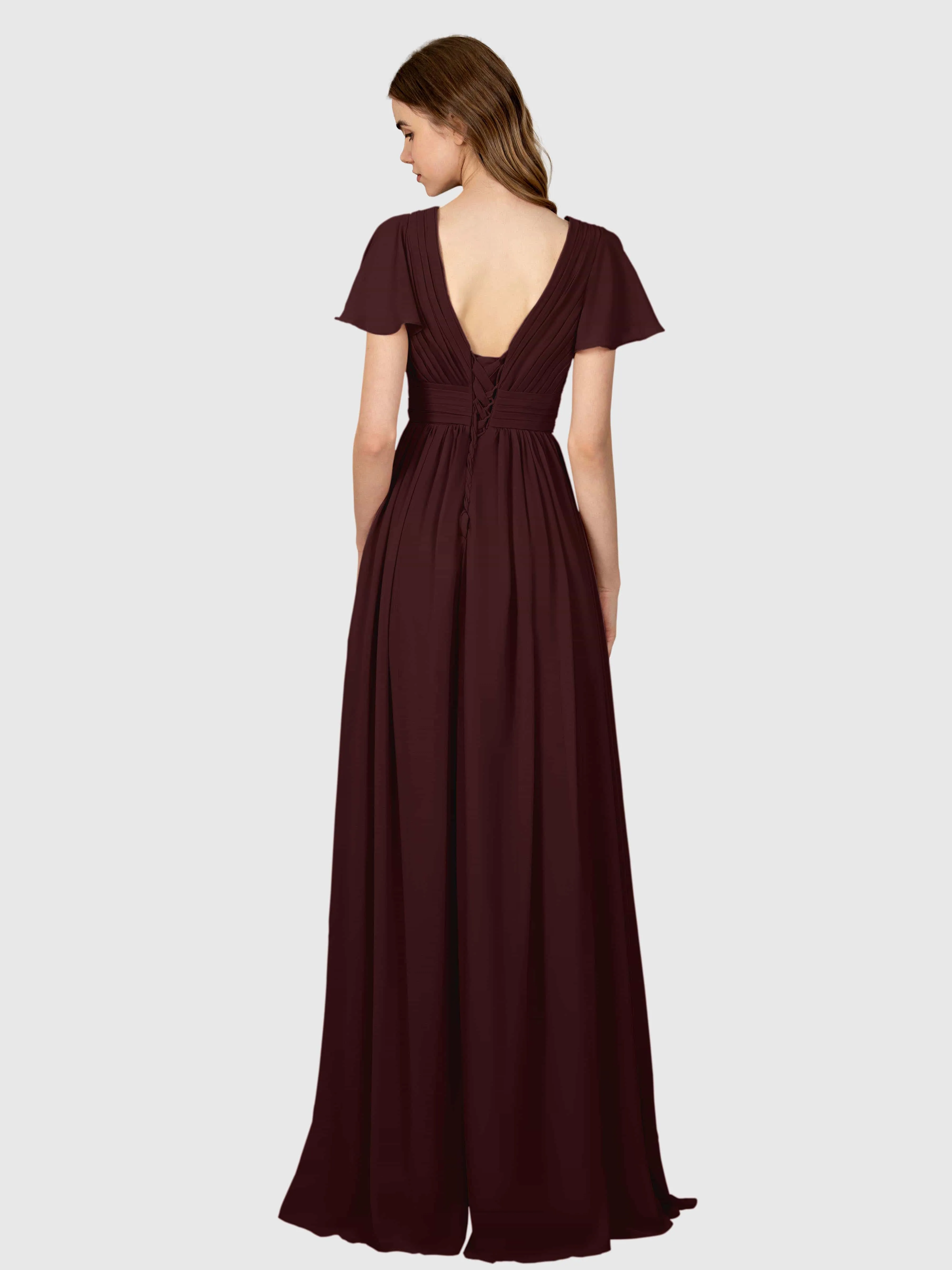 Camila Airy A-Line Pleats Floor Length Bridesmaid Dresses