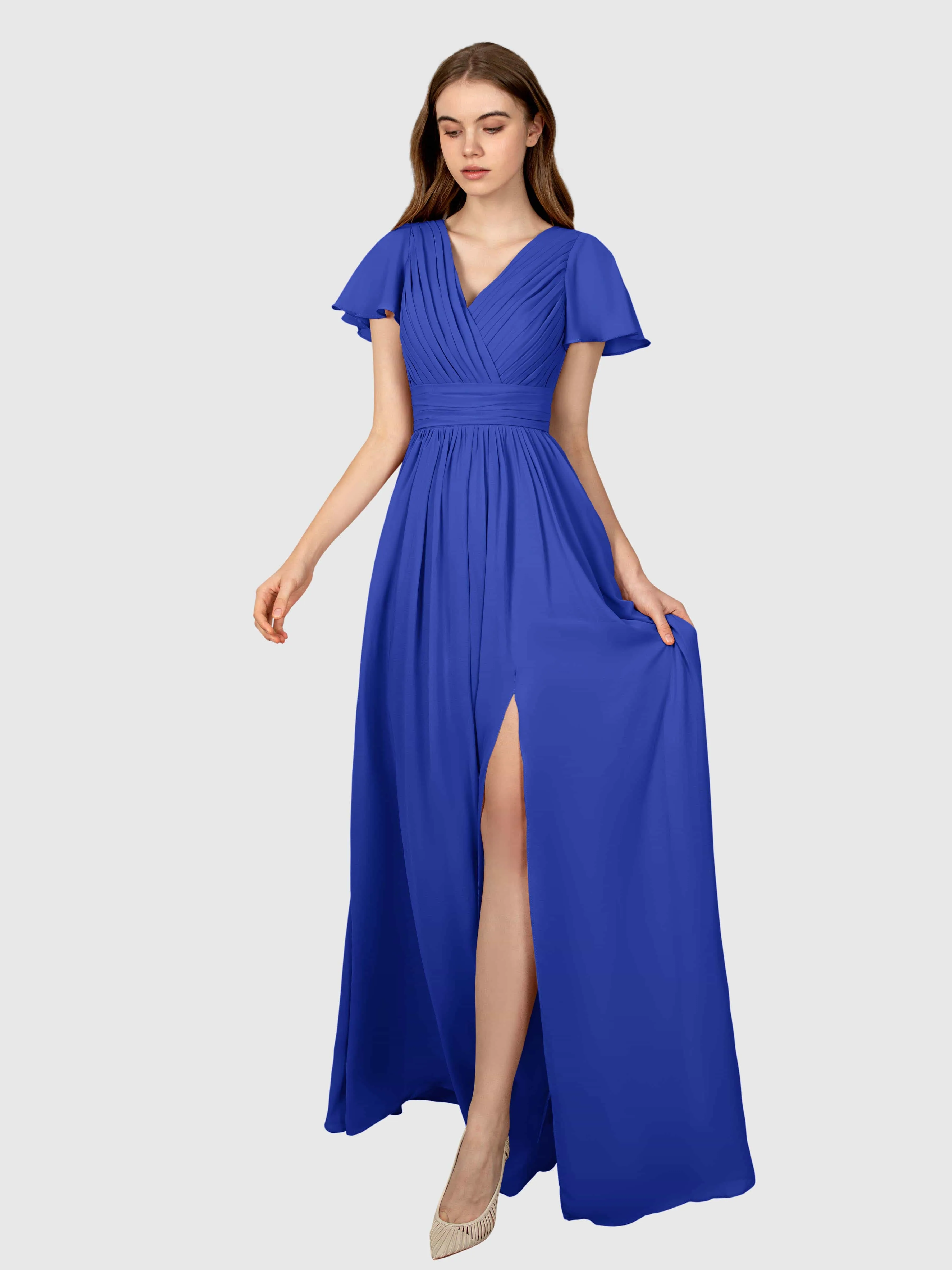 Camila Airy A-Line Pleats Floor Length Bridesmaid Dresses