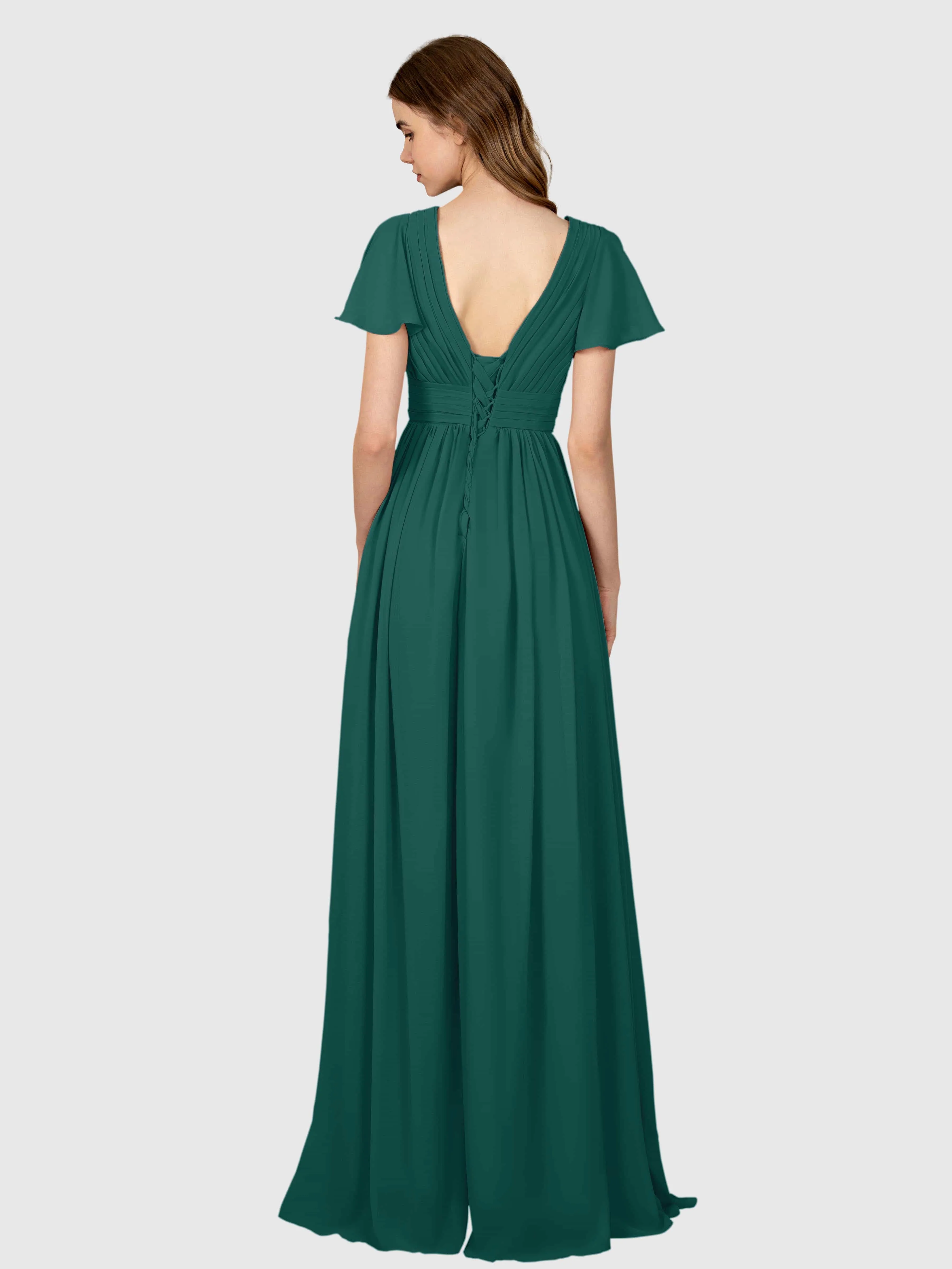 Camila Airy A-Line Pleats Floor Length Bridesmaid Dresses
