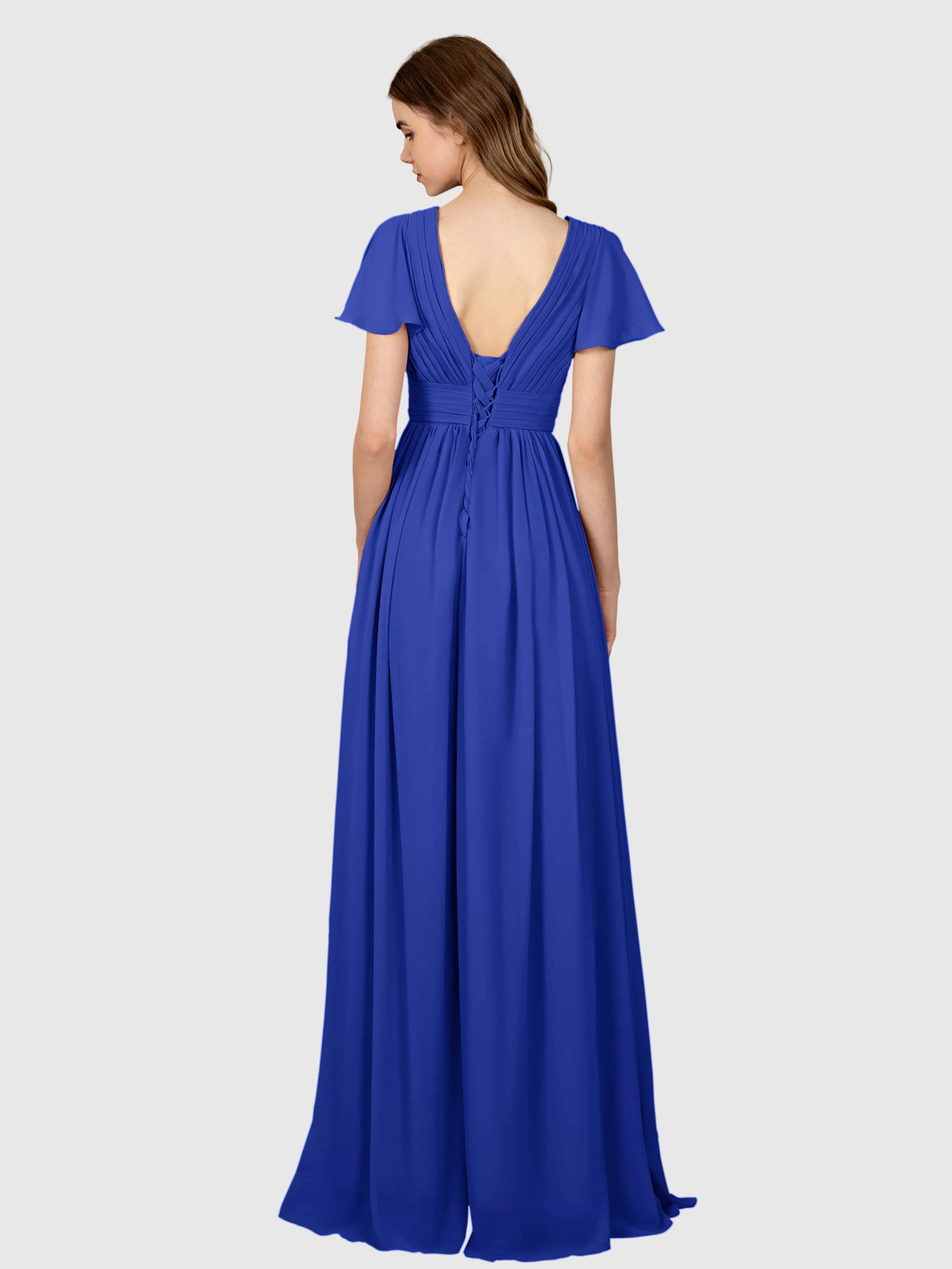 Camila Airy A-Line Pleats Floor Length Bridesmaid Dresses