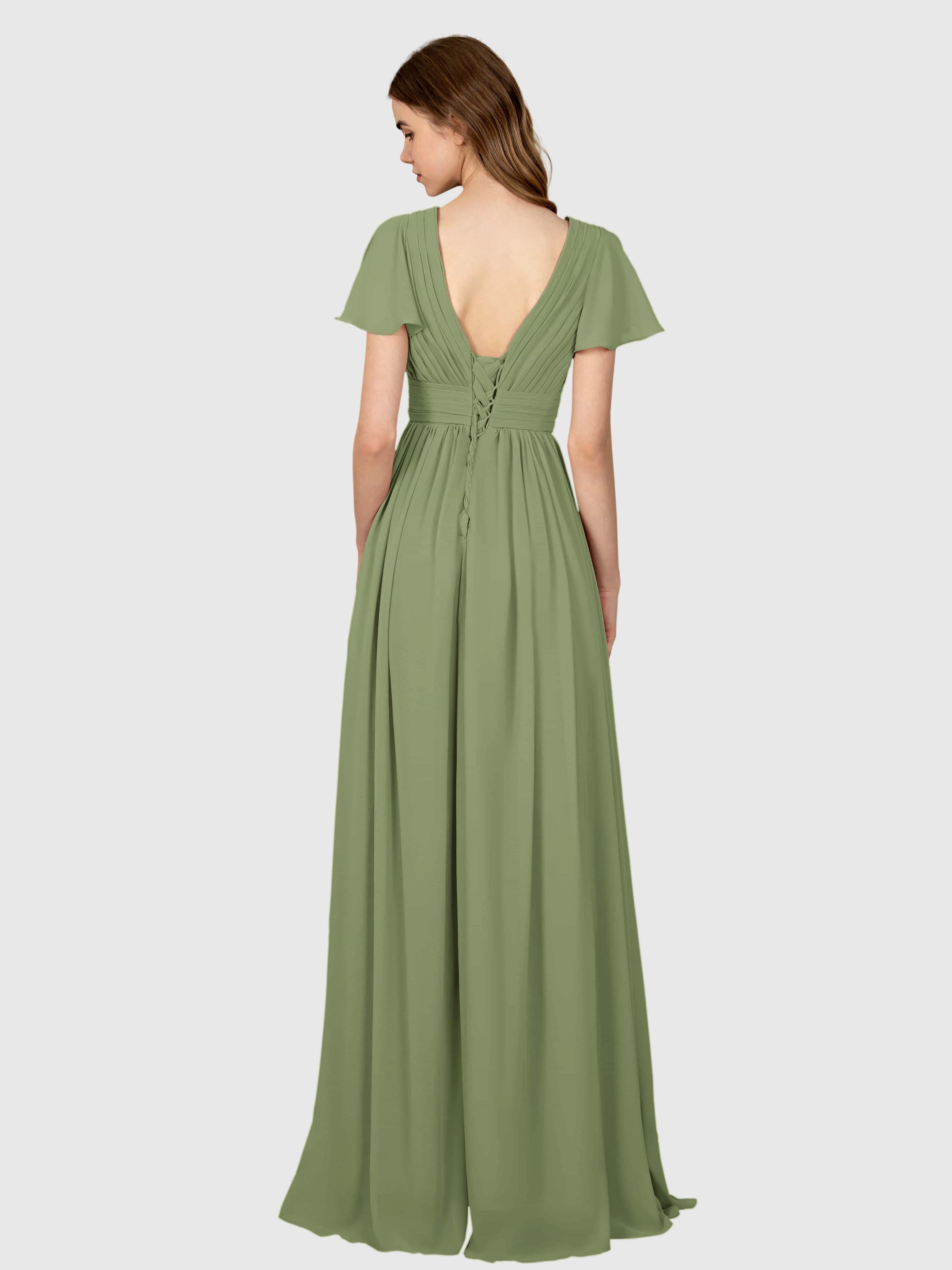 Camila Airy A-Line Pleats Floor Length Bridesmaid Dresses