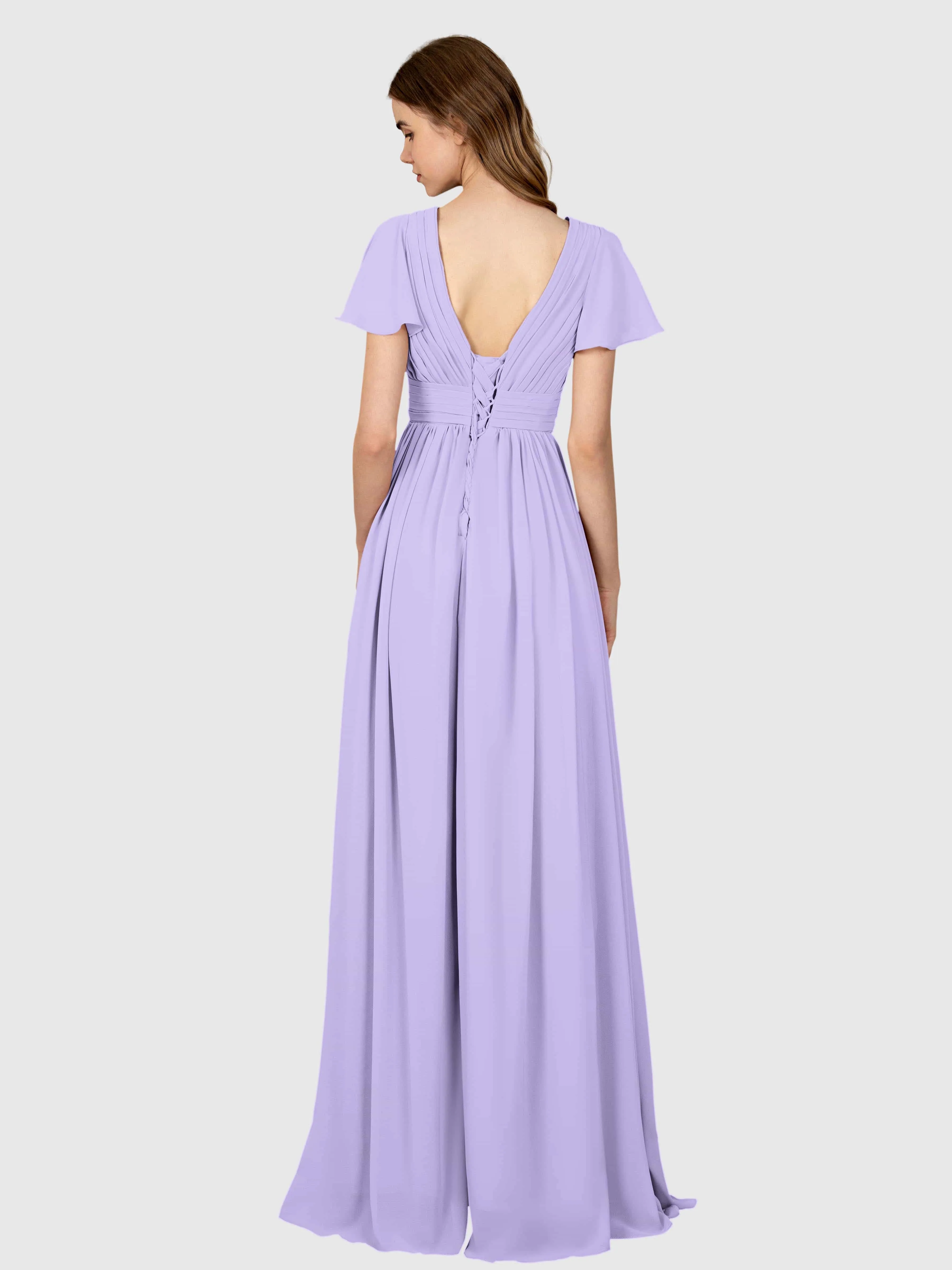 Camila Airy A-Line Pleats Floor Length Bridesmaid Dresses