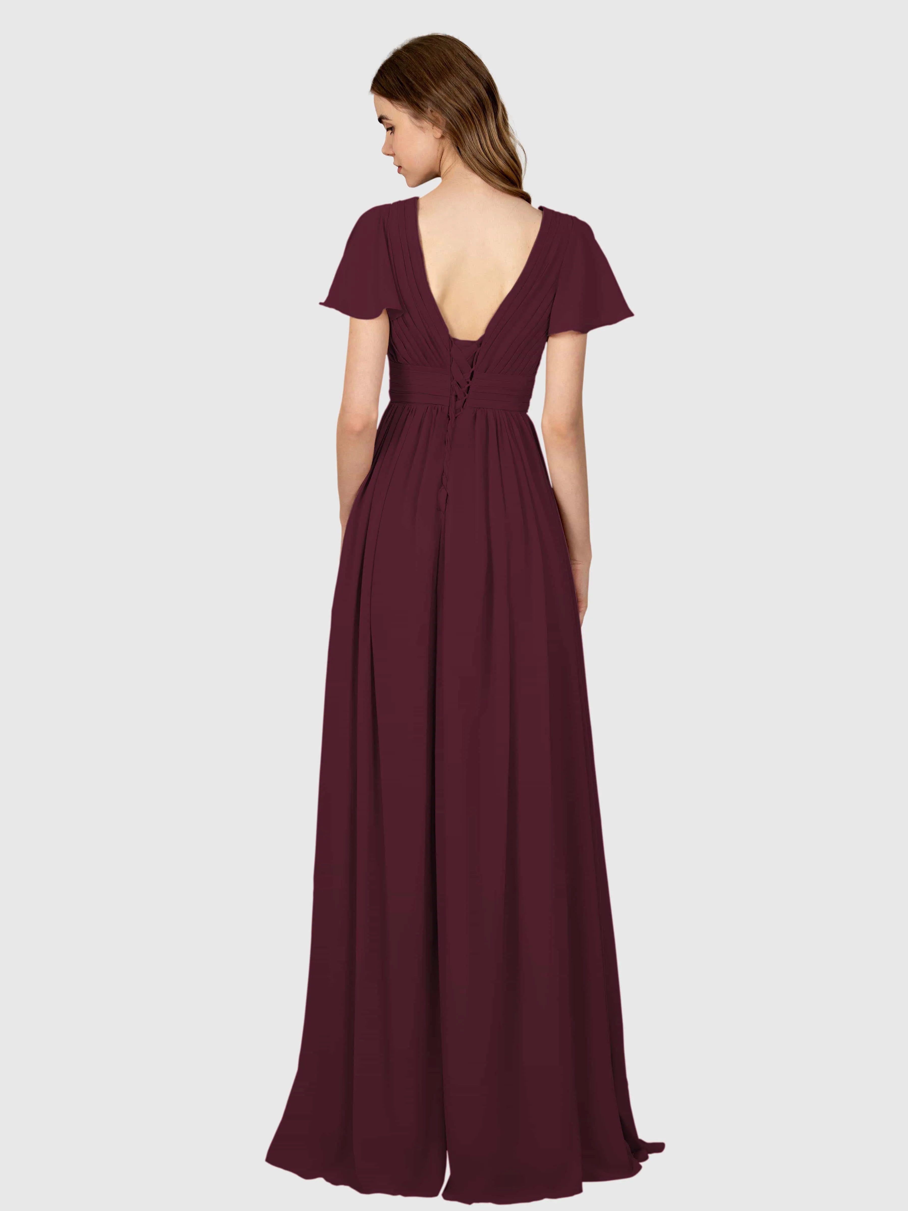 Camila Airy A-Line Pleats Floor Length Bridesmaid Dresses