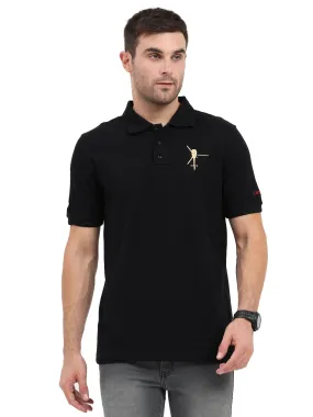 Chetak | Collared Black T-shirt