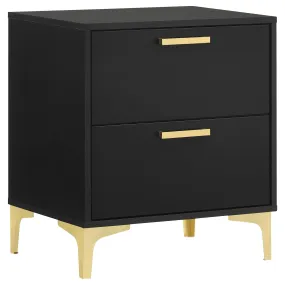 Coaster Furniture Kendall 224452 2-Drawer Nightstand - Black/Gold