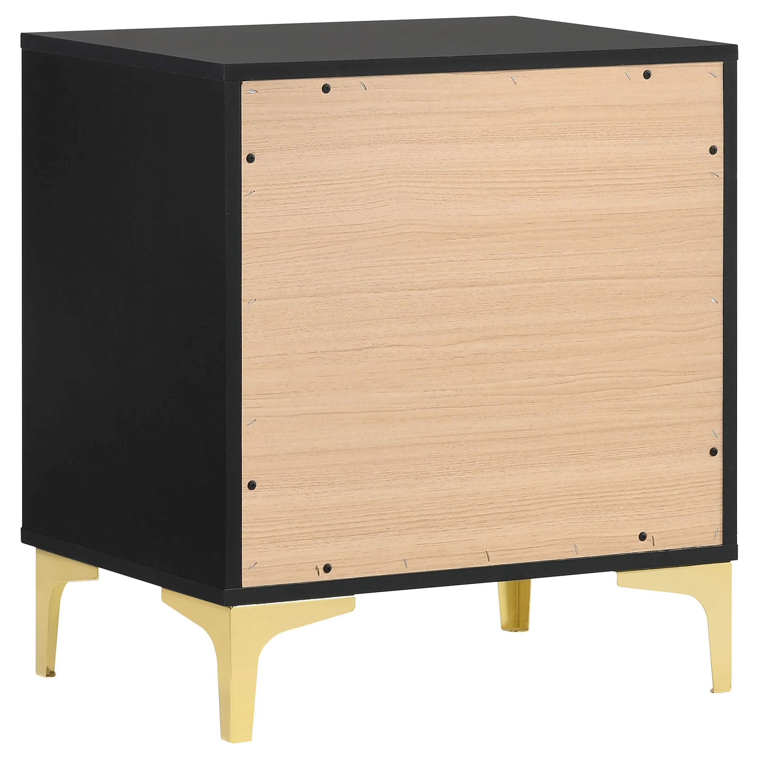 Coaster Furniture Kendall 224452 2-Drawer Nightstand - Black/Gold