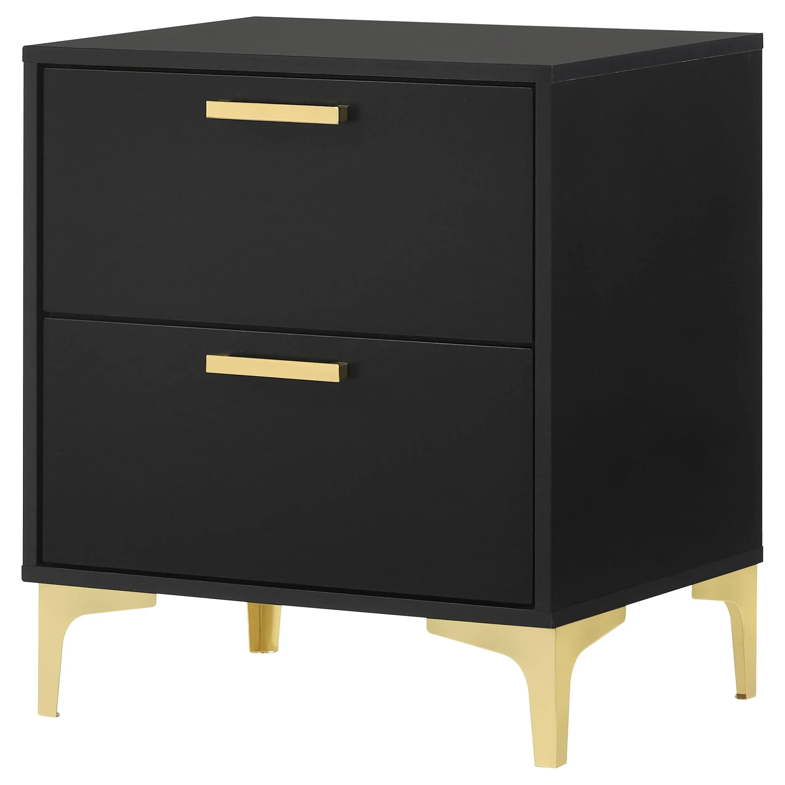 Coaster Furniture Kendall 224452 2-Drawer Nightstand - Black/Gold