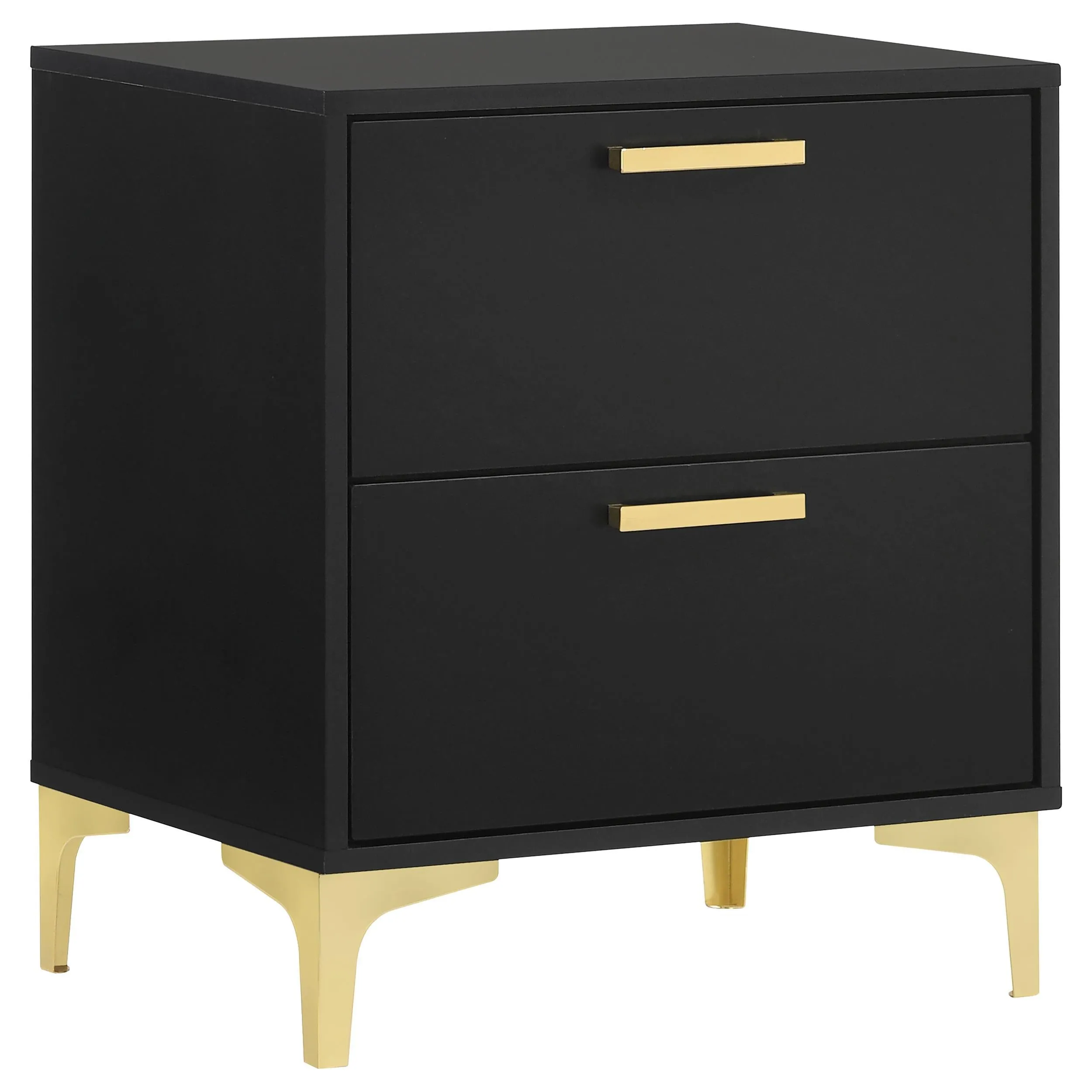 Coaster Furniture Kendall 224452 2-Drawer Nightstand - Black/Gold