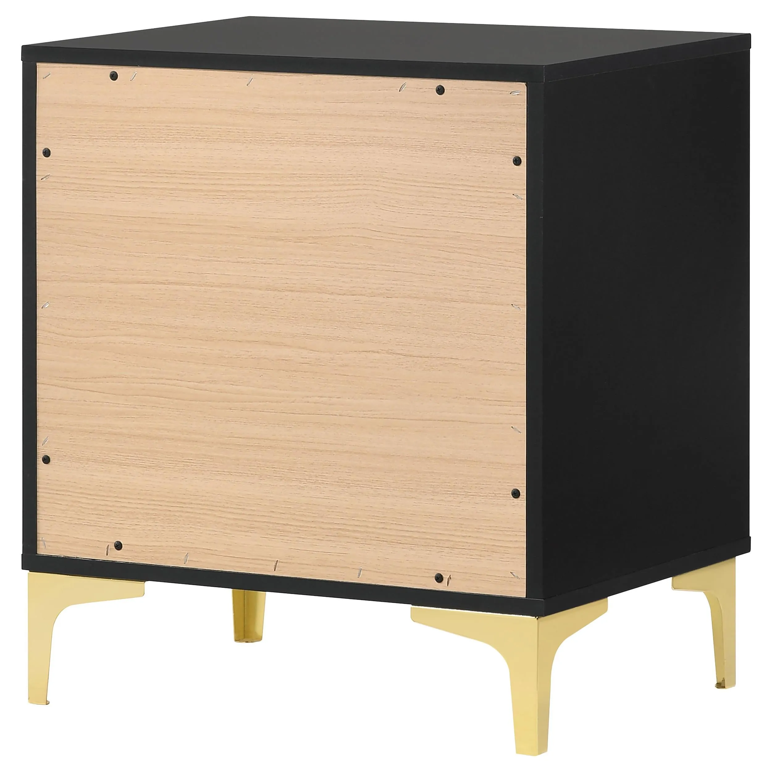Coaster Furniture Kendall 224452 2-Drawer Nightstand - Black/Gold