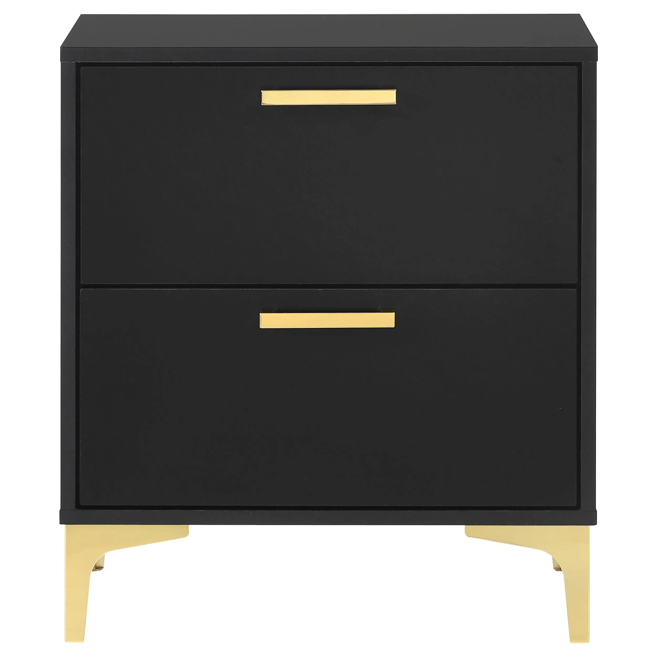 Coaster Furniture Kendall 224452 2-Drawer Nightstand - Black/Gold