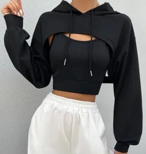 Cropped Hoodie Street Wear Set