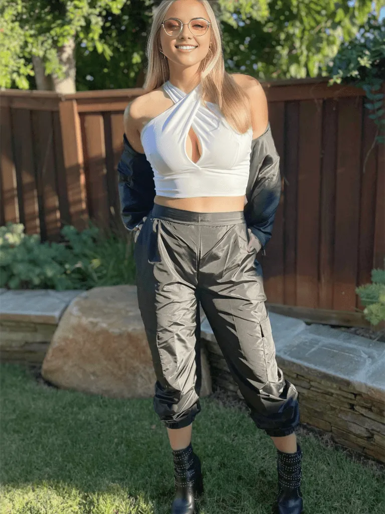 Cross Neck Cut Out Halter Top White