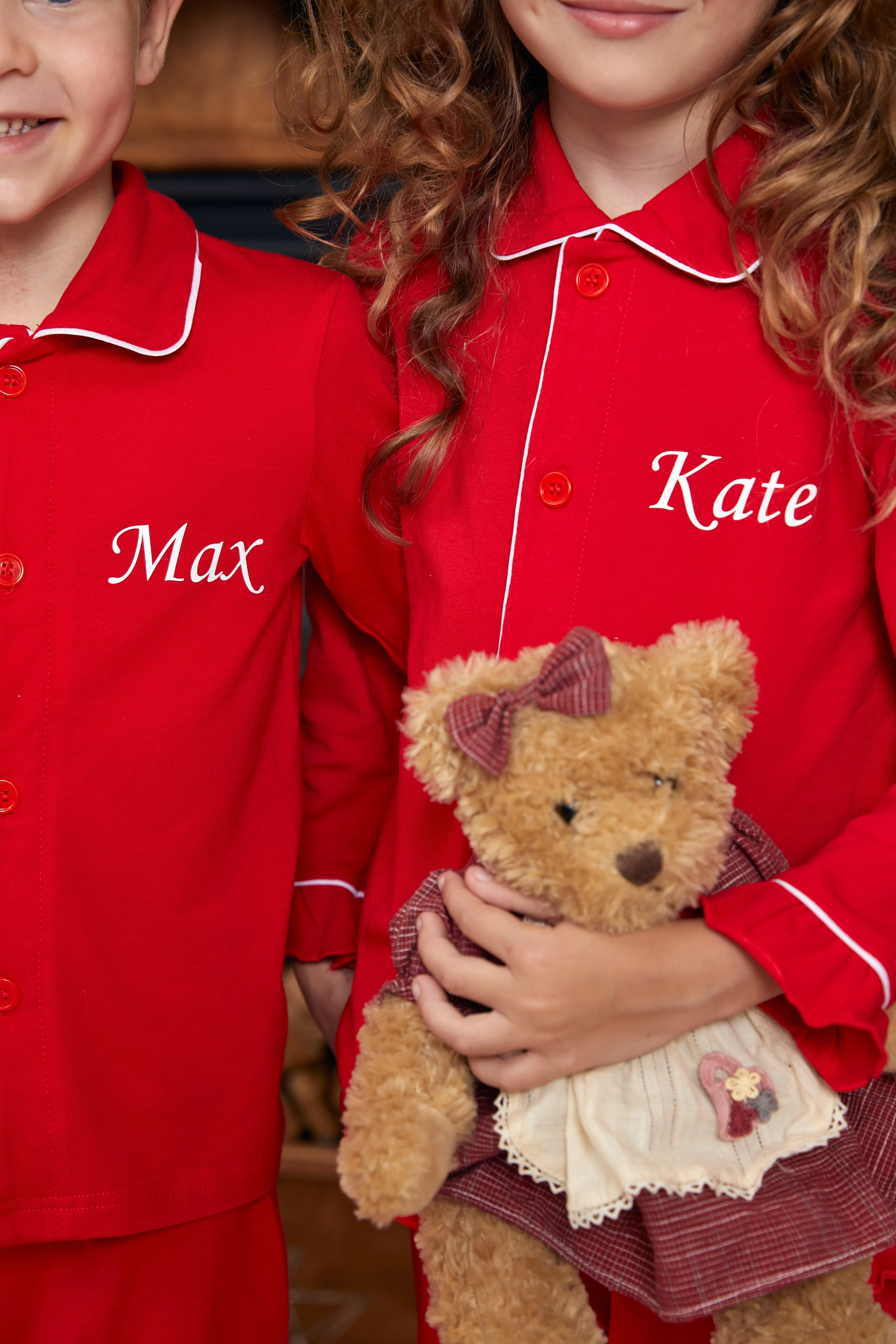 Custom Family Matching Elf Red Cotton Pajamas - Christmas Collection