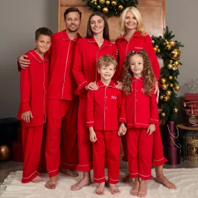 Custom Family Matching Elf Red Cotton Pajamas - Christmas Collection