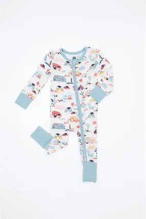 Desert Camper | Bamboo One Piece Zip Pajama