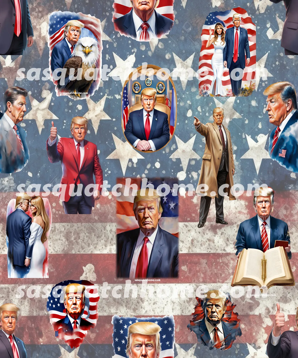 Donald Trump MAGA 13 Designs Children Pajama Long 2 Piece Set. Set 1 of 2