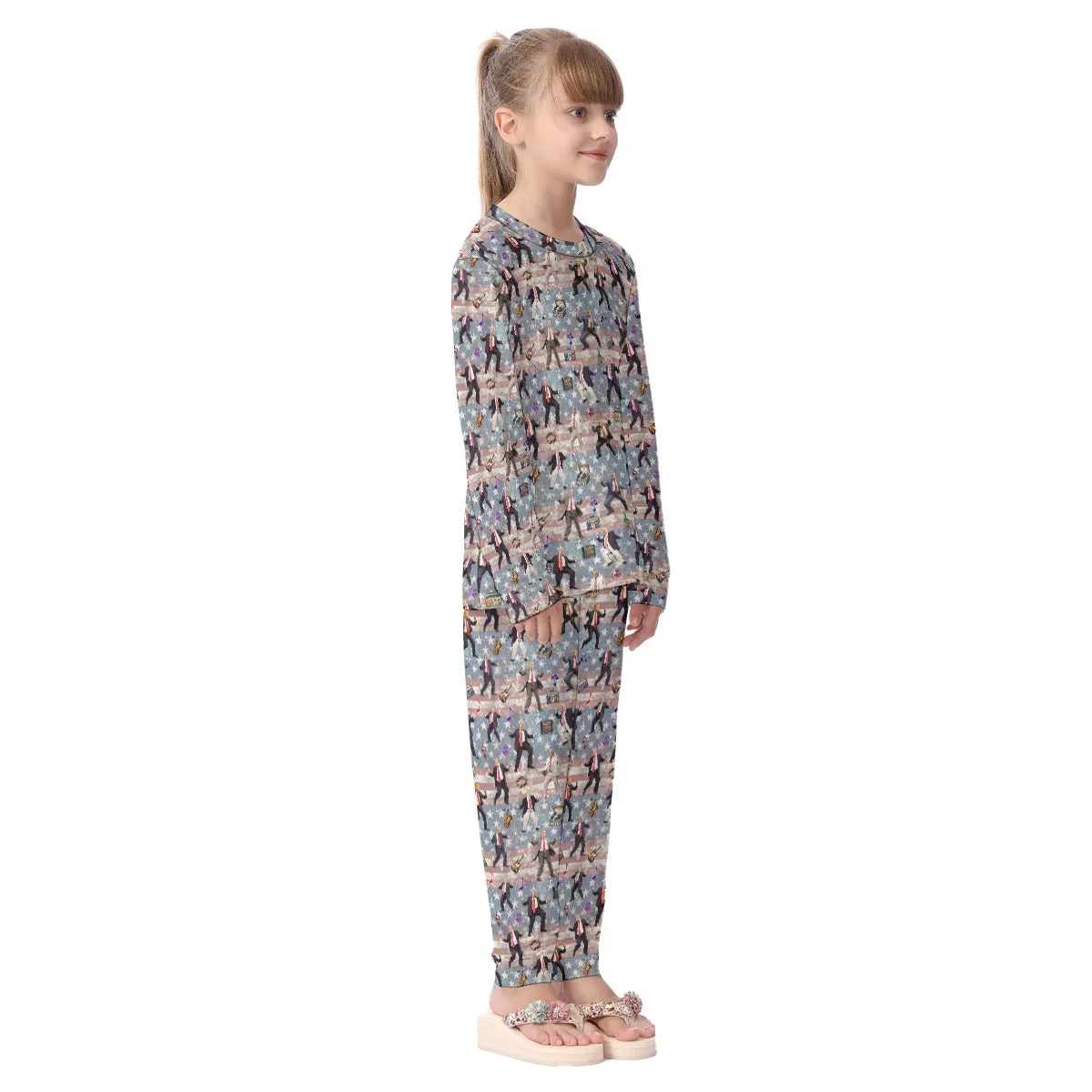 Donald Trump MAGA 13 Designs Children Pajama Long 2 Piece Set. Set 1 of 2