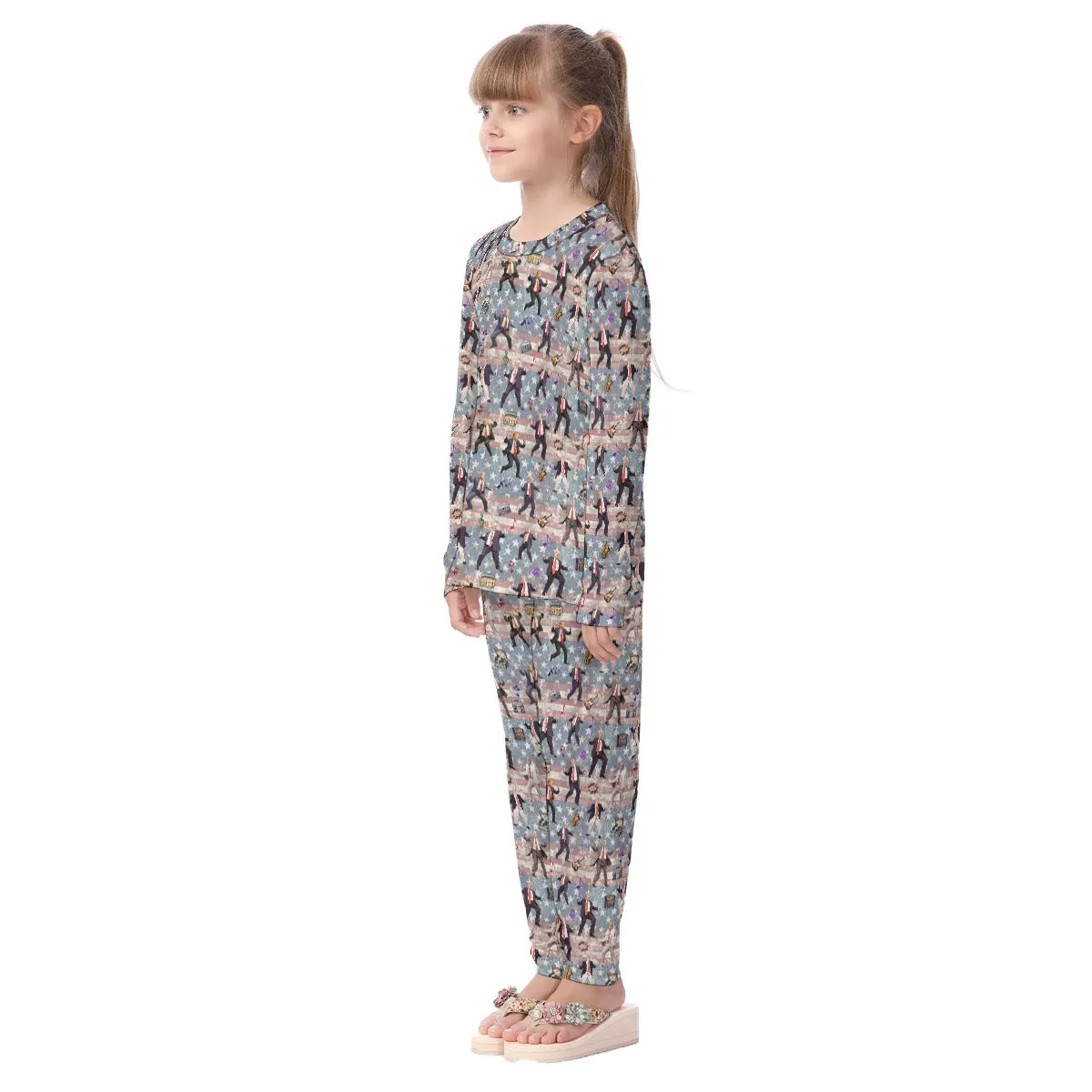 Donald Trump MAGA 13 Designs Children Pajama Long 2 Piece Set. Set 1 of 2