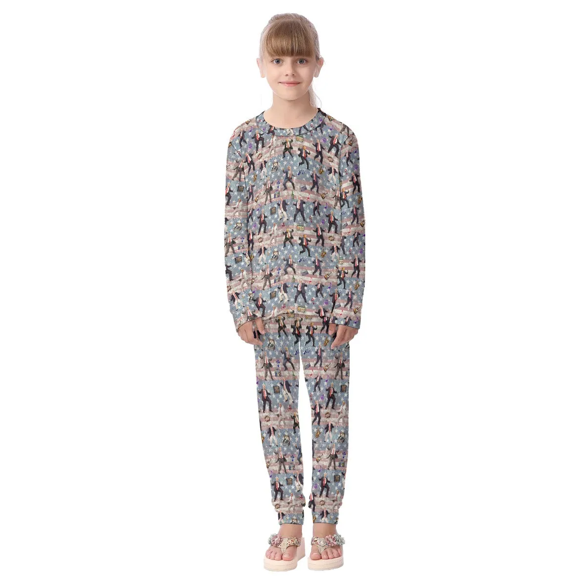Donald Trump MAGA 13 Designs Children Pajama Long 2 Piece Set. Set 1 of 2