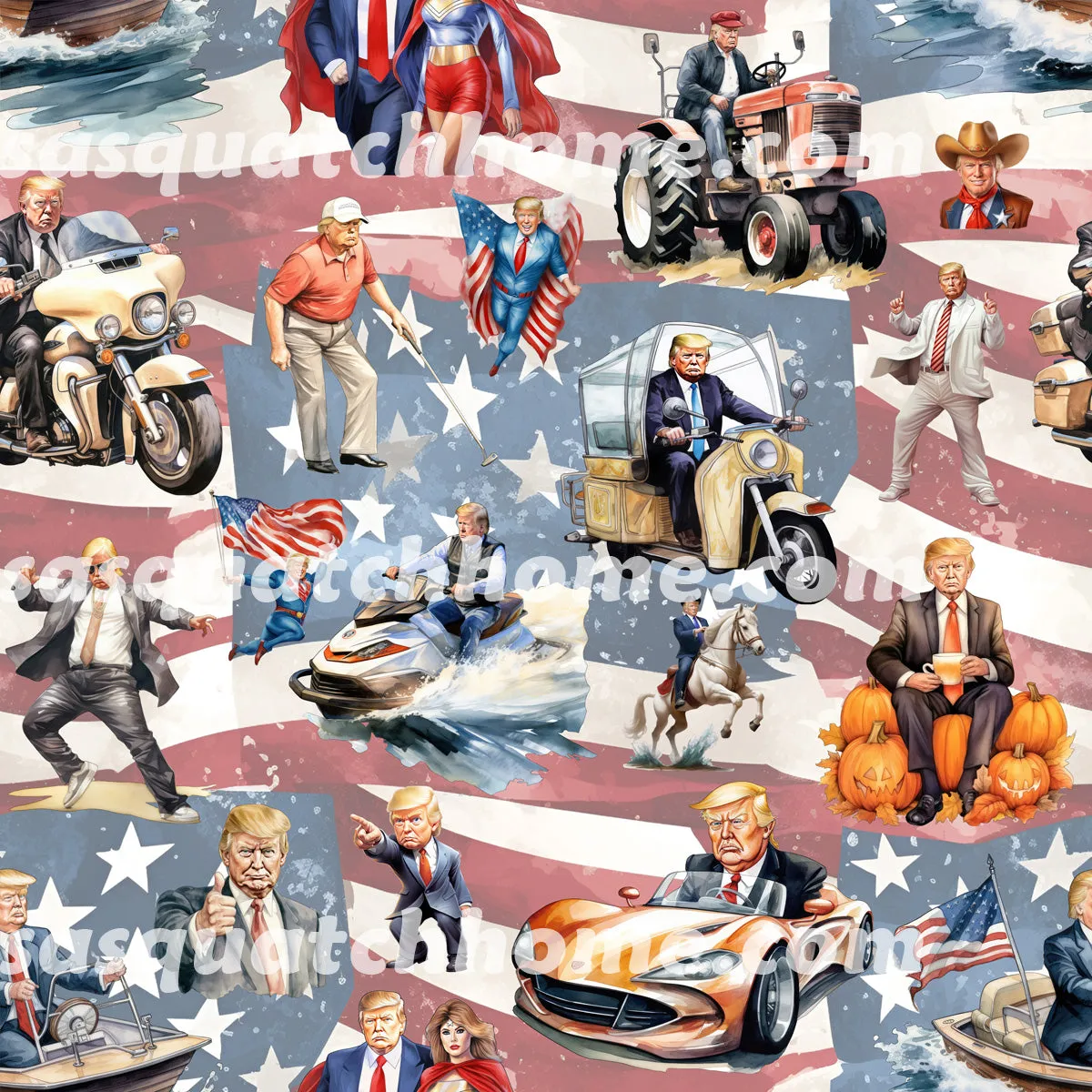 Donald Trump MAGA 13 Designs Children Pajama Long 2 Piece Set. Set 1 of 2