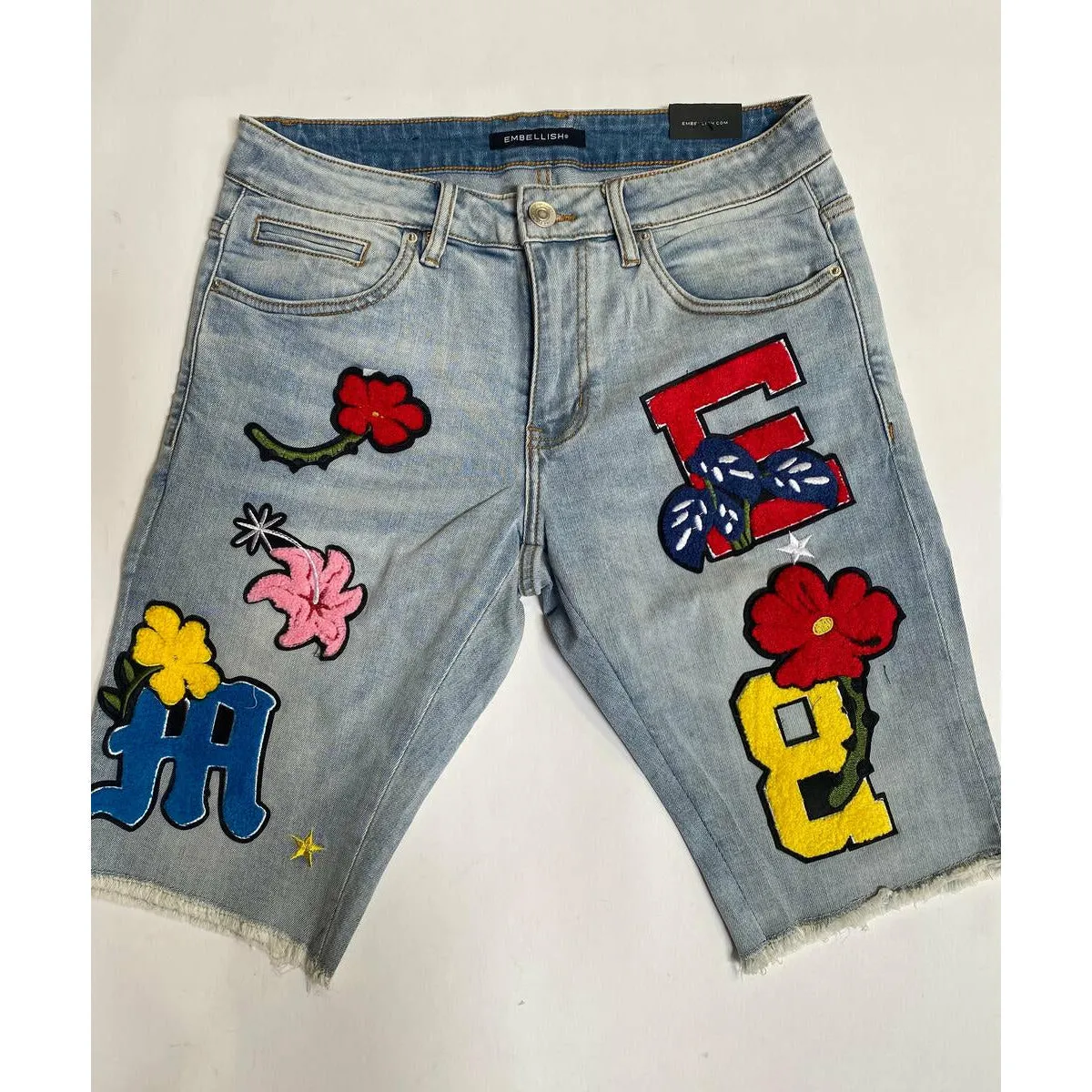 Embellish Light Blue Nille Patch Shorts (EMBSP222-138)