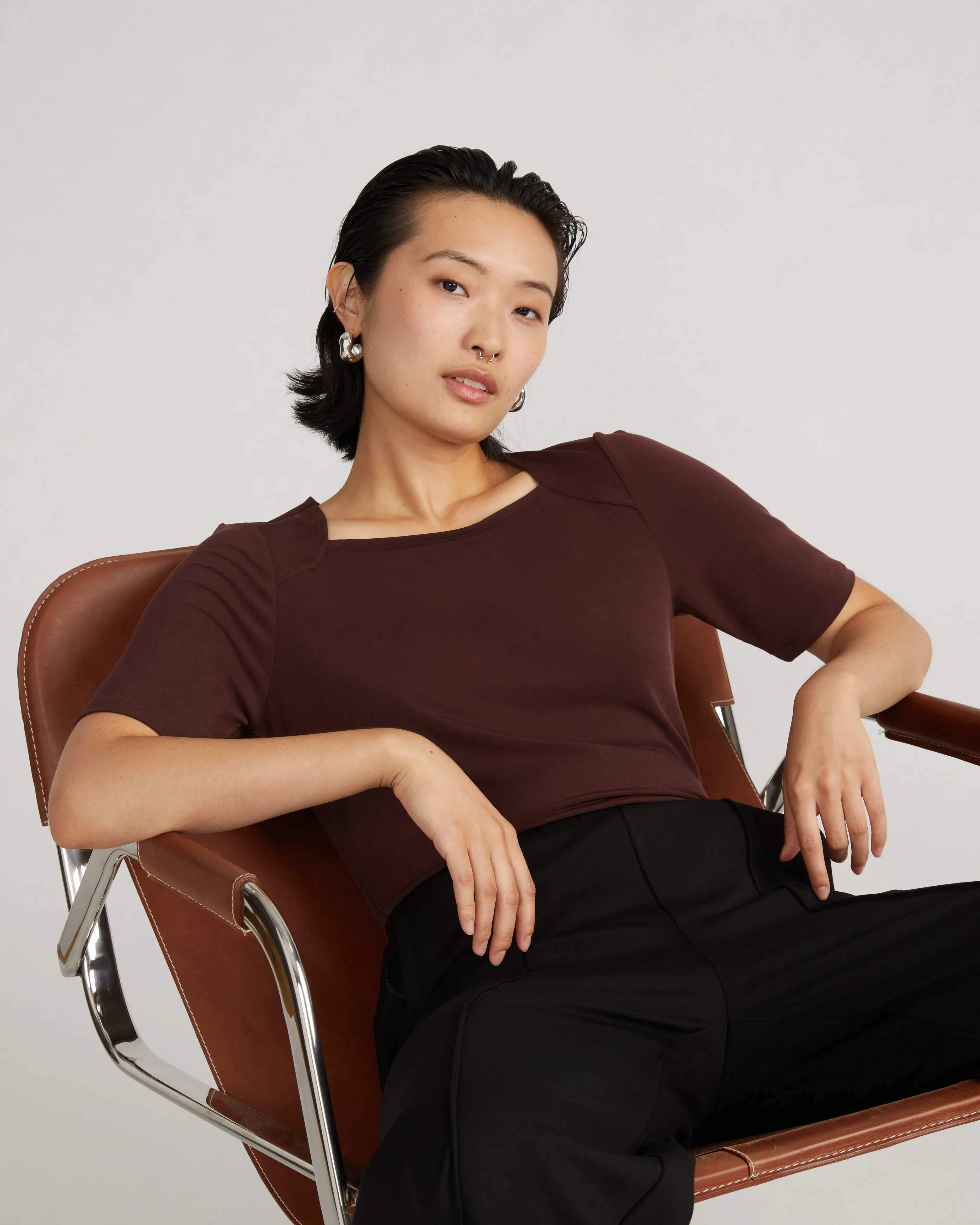 Envelope Neck Top - Brulee