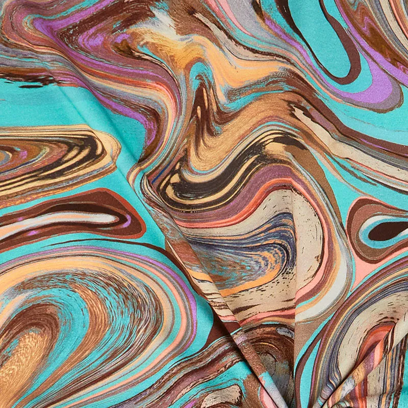 Etta Vee - Knit Marble Turquoise Yardage