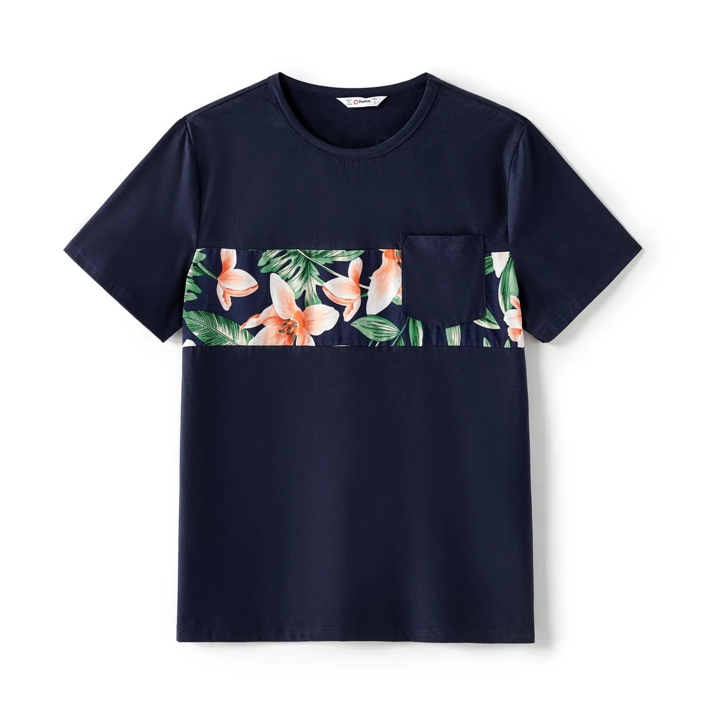 Family Matching Outfits Floral Printed V-neck Cami Dress and T-shirts with Pocket