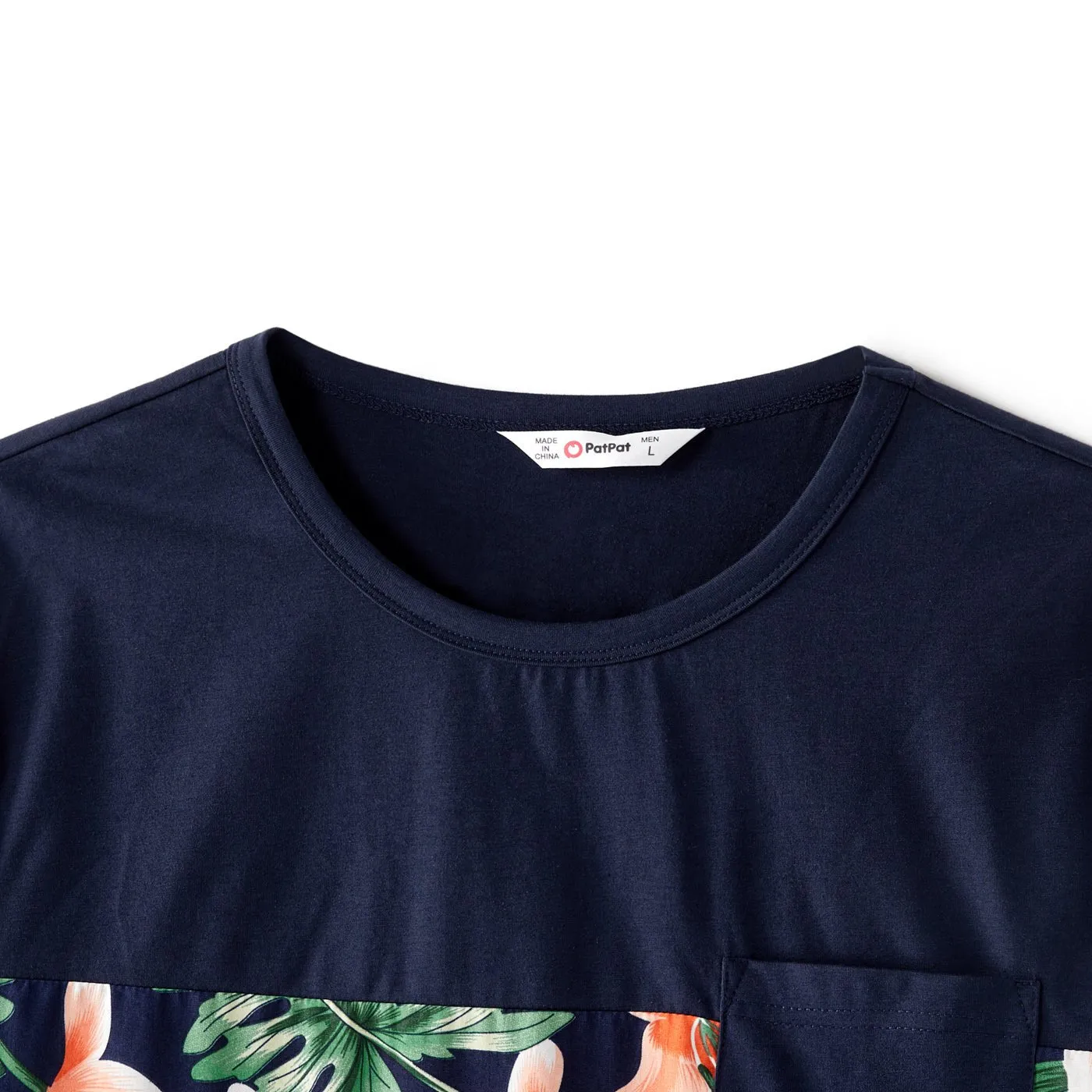 Family Matching Outfits Floral Printed V-neck Cami Dress and T-shirts with Pocket