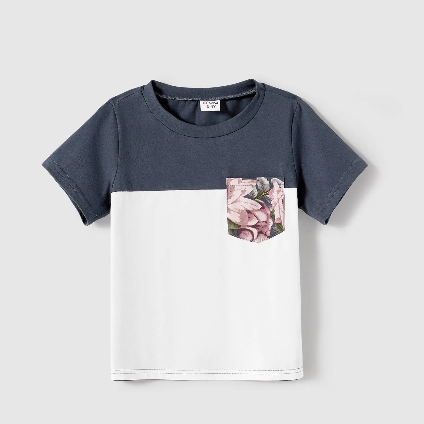 Family Matching Outfits Floral Printed V-neck Cami Dress and T-shirts with Pocket