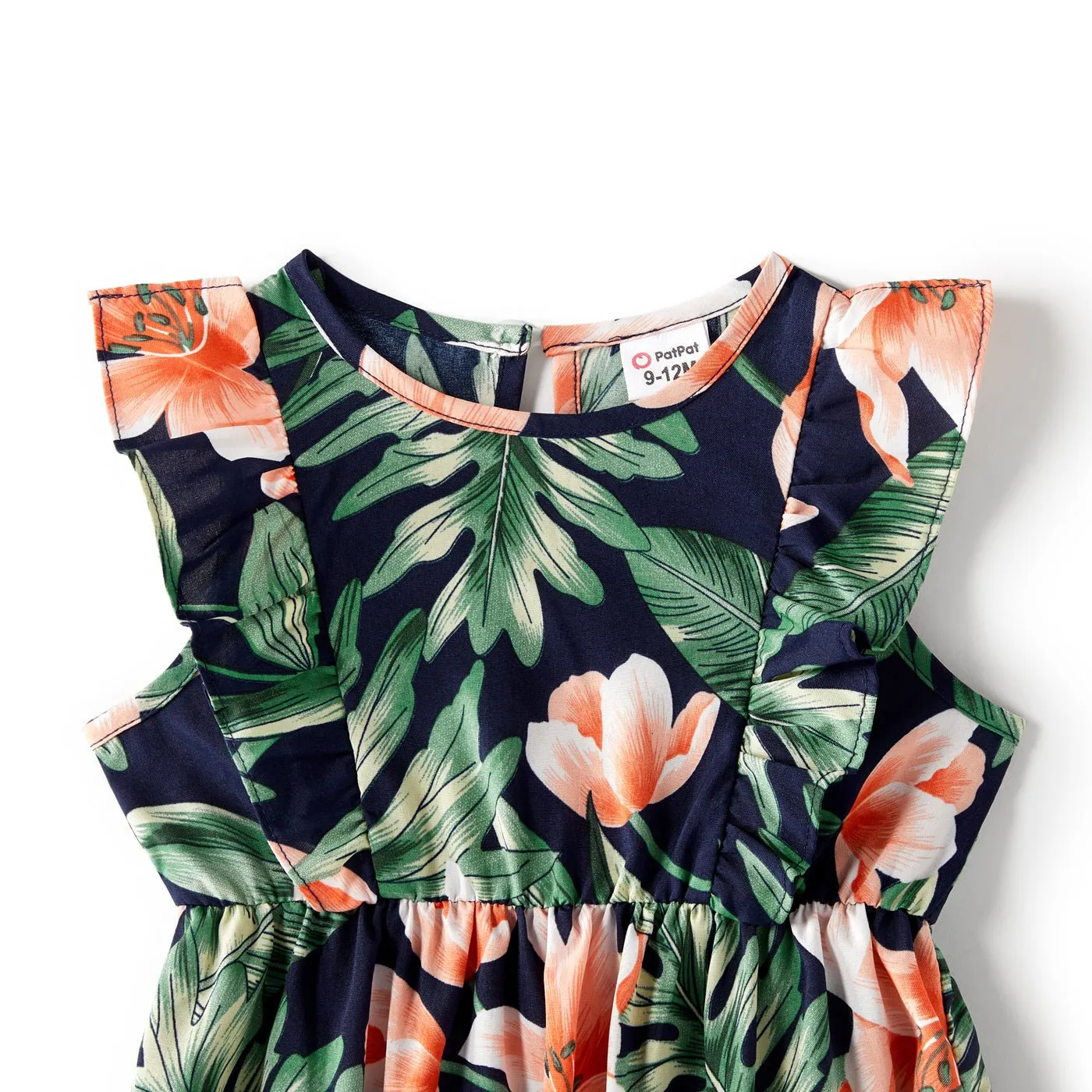 Family Matching Outfits Floral Printed V-neck Cami Dress and T-shirts with Pocket