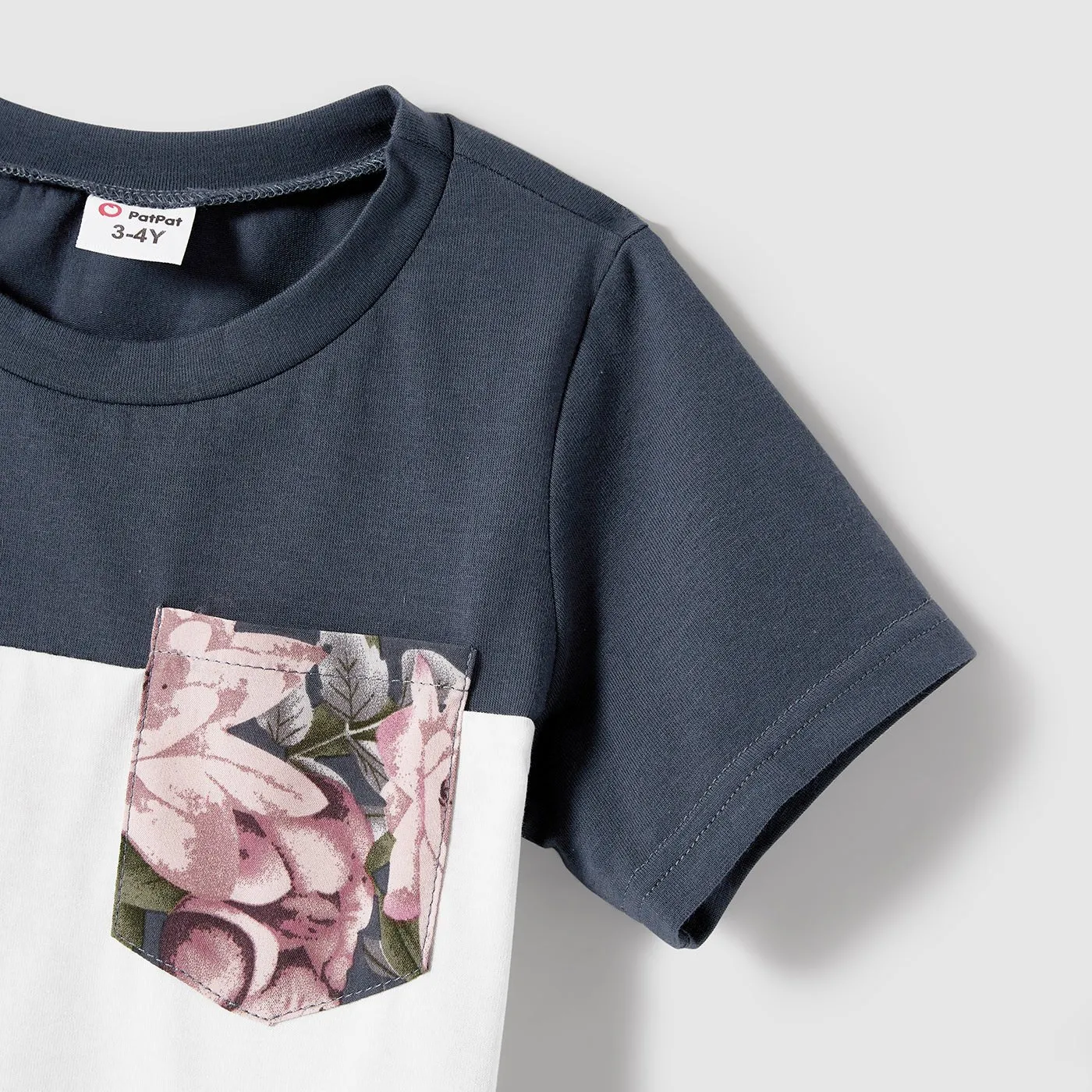 Family Matching Outfits Floral Printed V-neck Cami Dress and T-shirts with Pocket