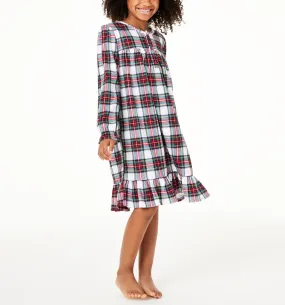 Family Pajamas Little Girl Holiday Nightgown Pajama  Color Stewart Plaid Size 2T-3T