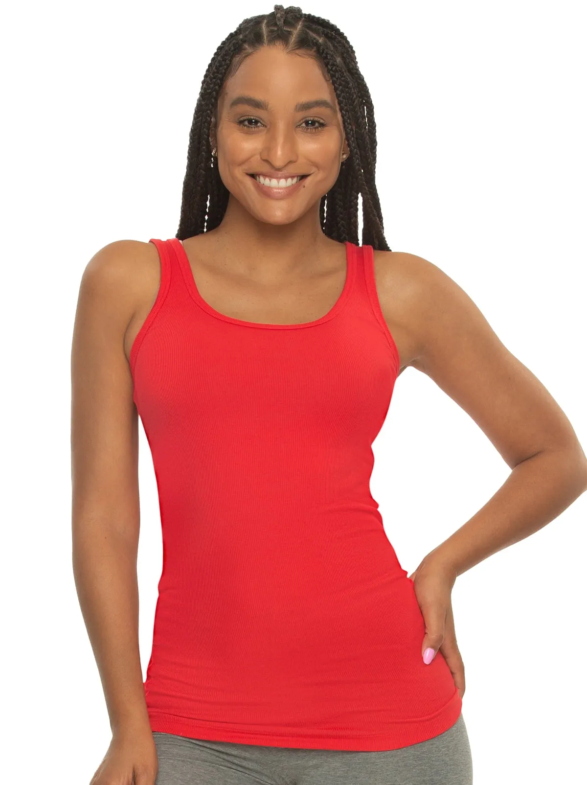Felina Cotton Ribbed Tank Top - Class Tank Top for Women, Workout Tank Top For Women (Color Options Available) (Clover, X-Large)