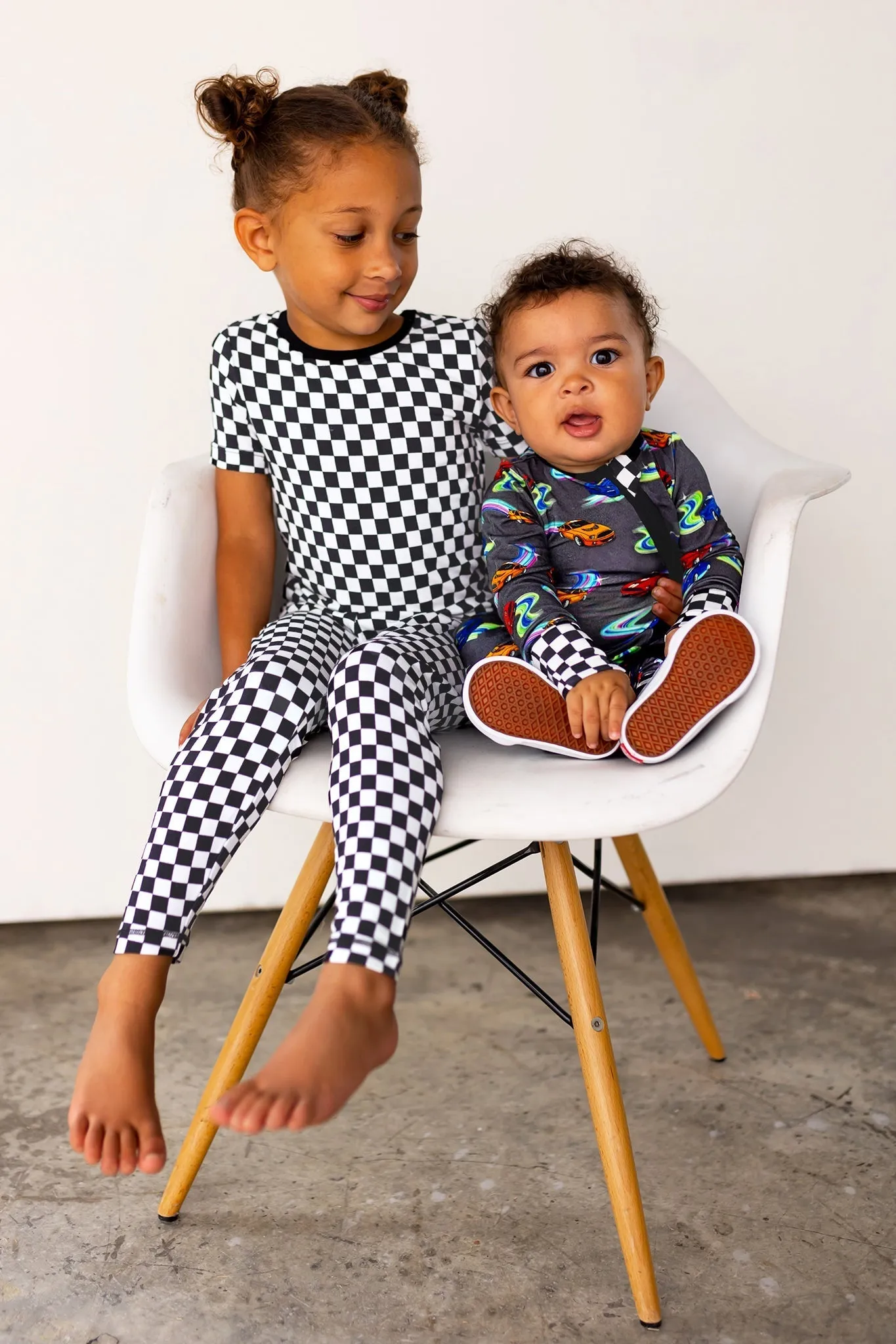 Finish Line Checkers Short Sleeve Pajama Set (2t-12y)