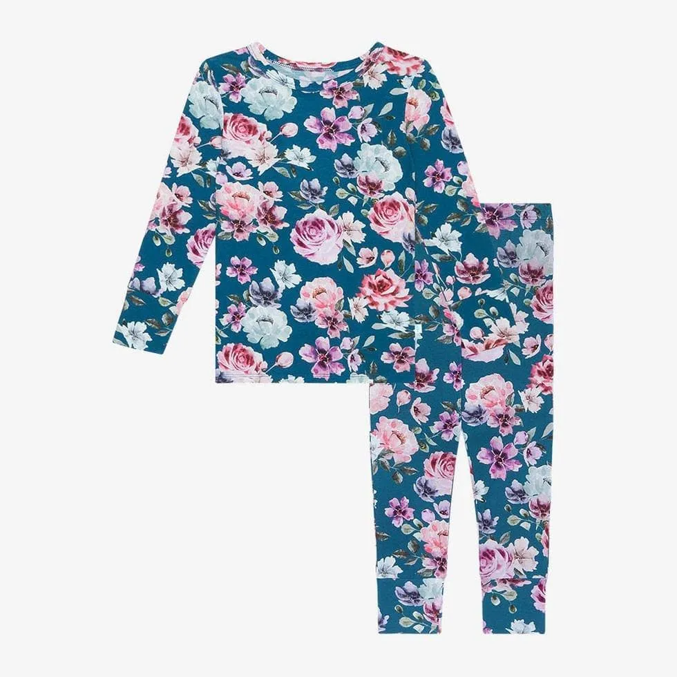 Girl's Bamboo Long Sleeve Pajama Set - Keisha (Floral)