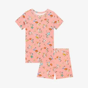 Girl's Bamboo Short Sleeve Pajama Set with Shorts - Betty (Rabbits)
