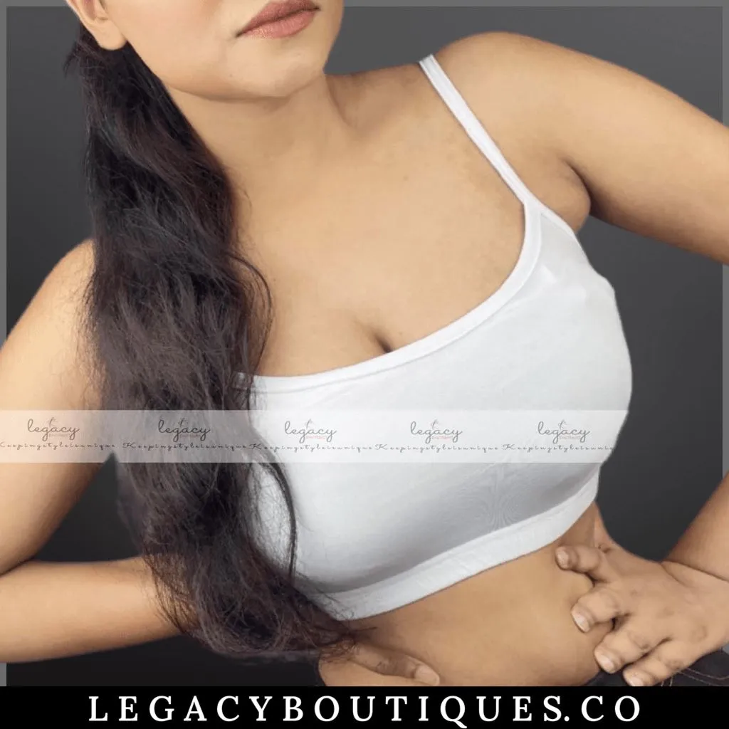 Girls Cotton Solid White Soft Bra Home Wear