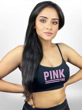 Girls Pink Printed Soft Bra
