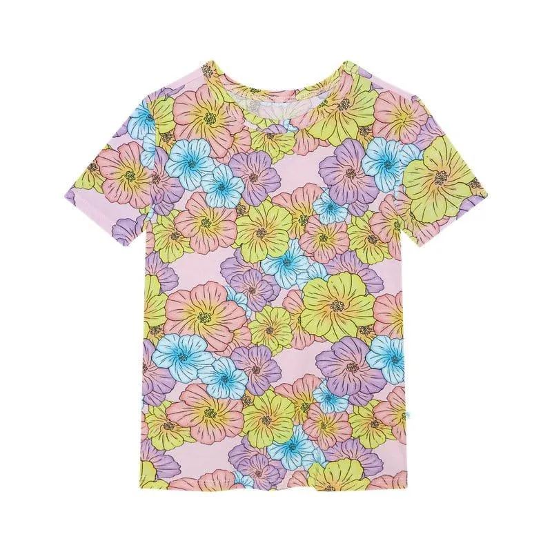 Girl's Short Sleeve Pajama Set with Shorts - Kourtney (Floral)