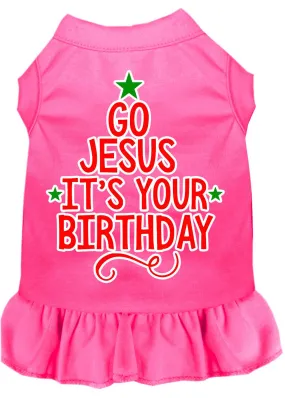 Go Jesus Screen Print Dog Dress Bright Pink Xl (16)