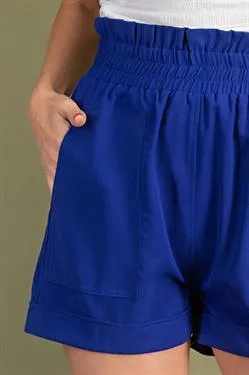 High Waisted Elastic Waist Shorts