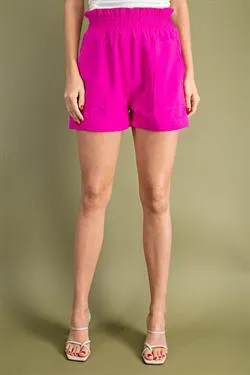 High Waisted Elastic Waist Shorts