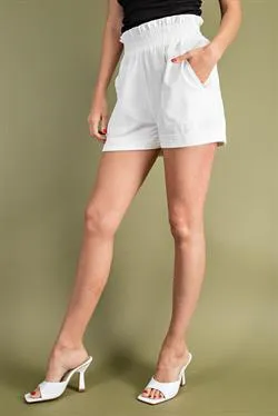 High Waisted Elastic Waist Shorts