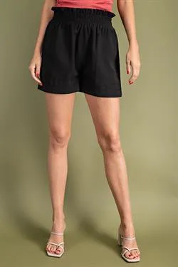 High Waisted Elastic Waist Shorts
