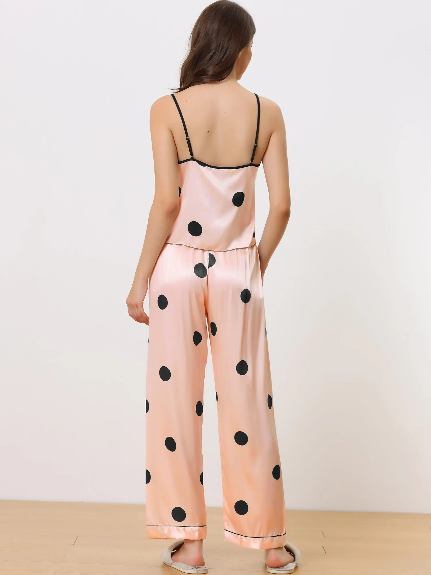 Home Clothes Suspenders Soft Ice Silk Pajamas 3 Pieces Set