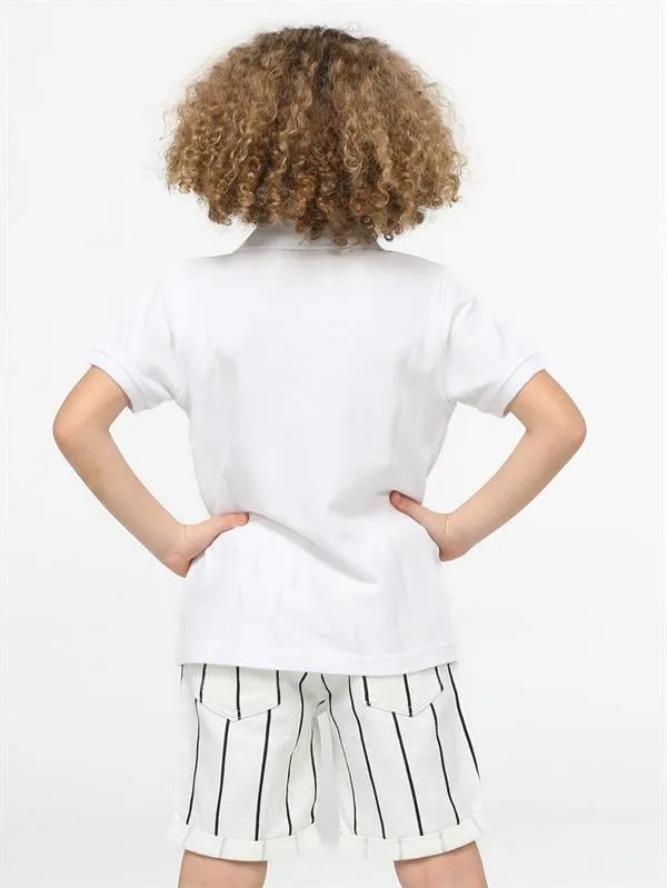 çizgi desenli polo t-shirt