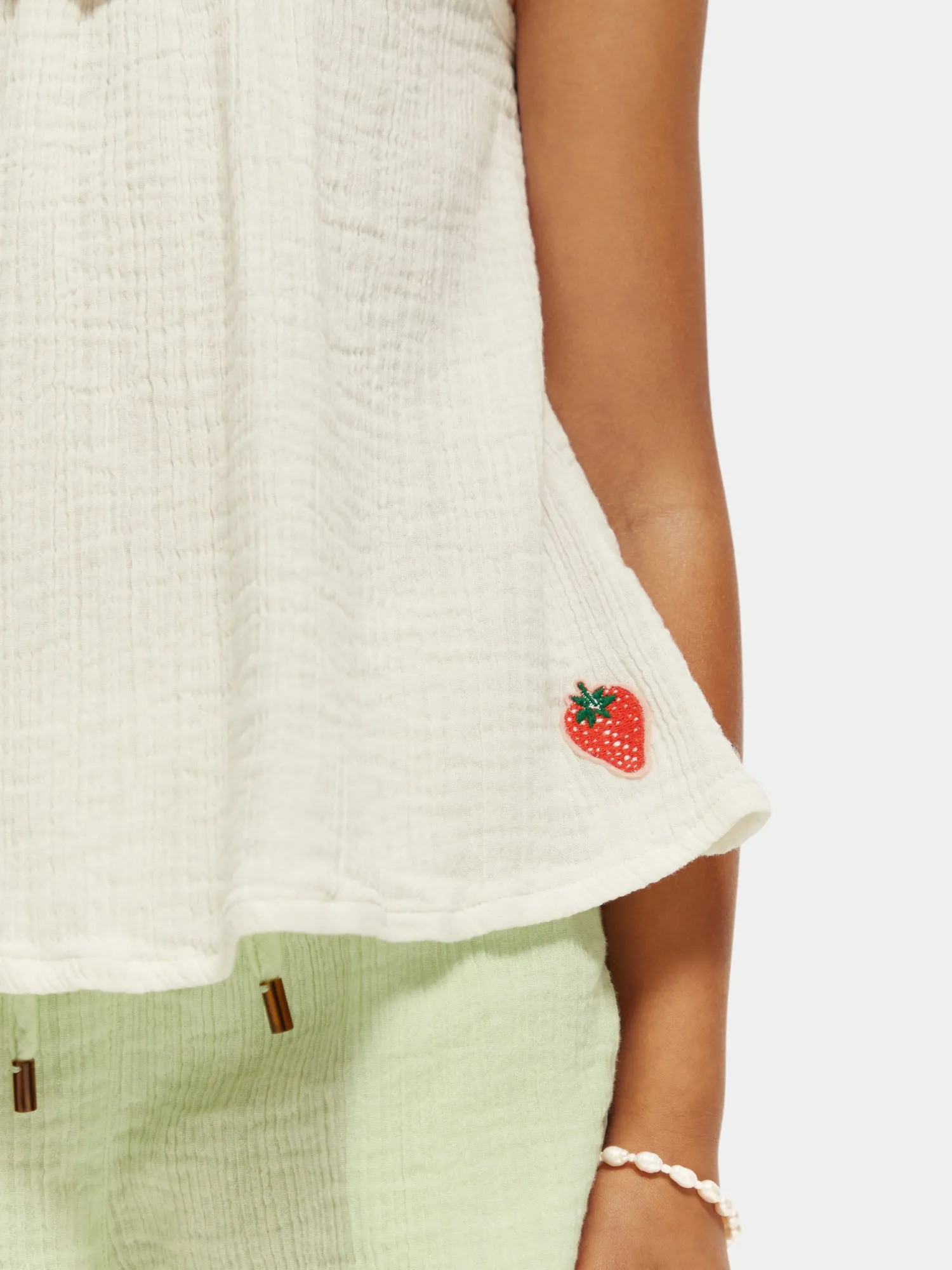 Kids - Crinkle cotton tank top